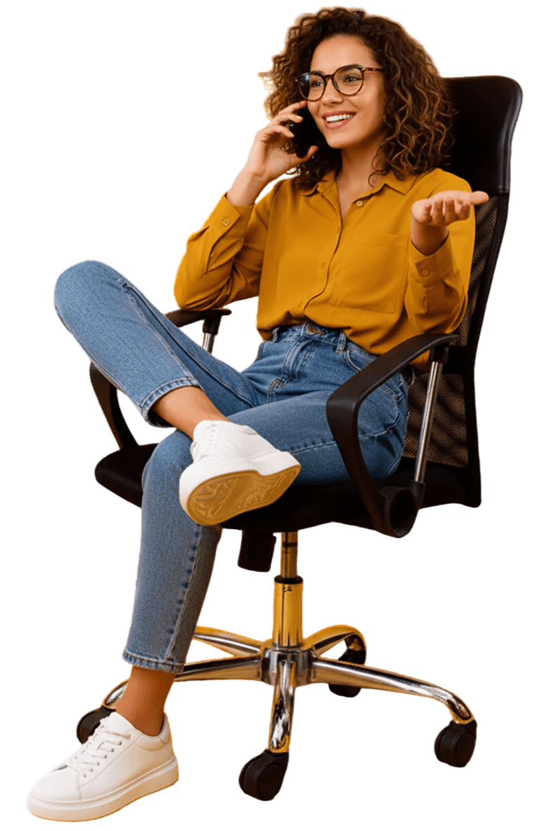 Person sitting in the chair